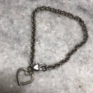Sterling Silver Bracelet with ❤️ Charm - 7”